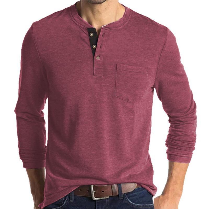 Men's Long Sleeve Polo Shirt, Knit Polyester Viscose Blend Solid Color Polo, Breathable Moisture Wicking Casual Top