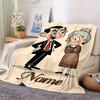 Mr Bean Grandma Themed Flannel Blanket Personalized Name Soft Warm And Versatile For Sofa Bed Office And Travel Machine Washable Comfortable In All