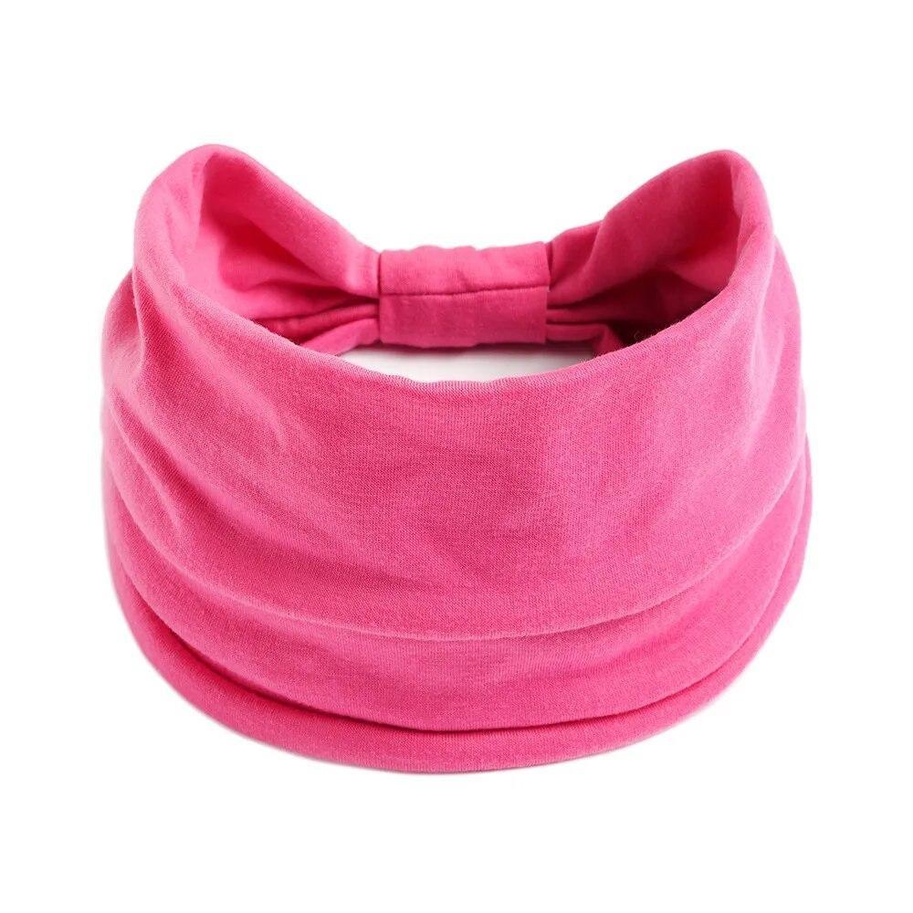 1PC Boho Solid Color Wide Headbands Vintage Knot Elastic Turban Headwrap for Women Girls Soft Bandana Accessories Hair