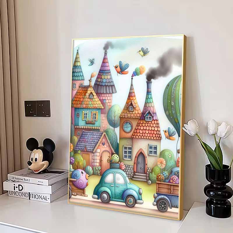 New Arrival 5D DIY Full Circle Diamond Painting "Comics City" Embroidery Cross Stitch Home Decor Gift