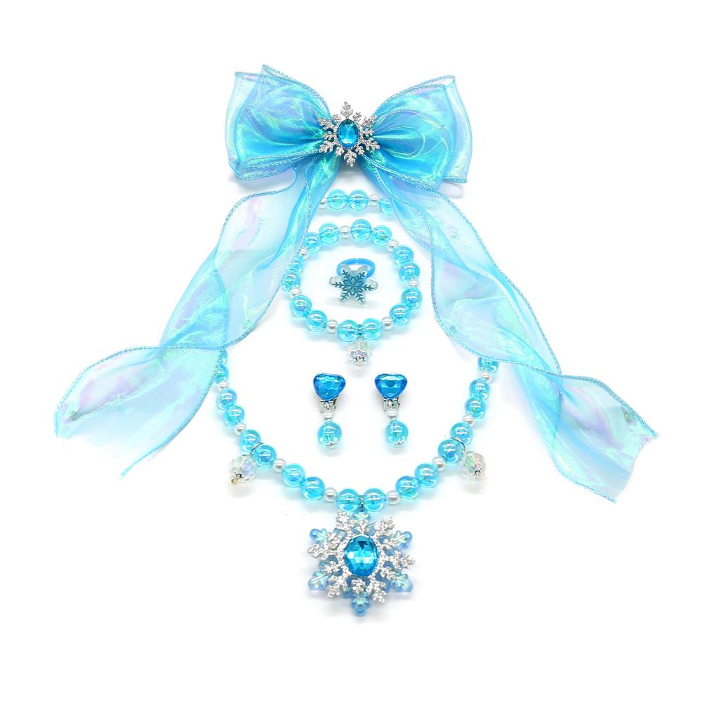 2024 Little Girl Accessories Ice and Snow Snowflake Beads Necklace Bracelet Value Set Baby Girl Accessories