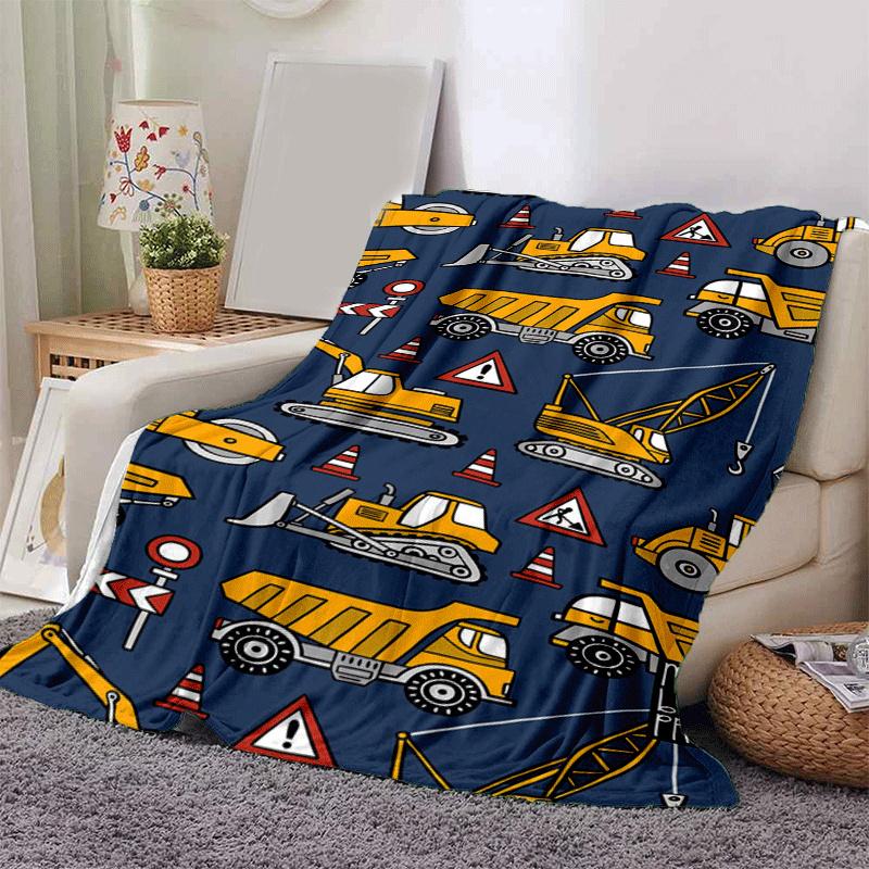 

1pc Tractor Printing Lightweight Flannel Blanket, Comfortable and Warm Blanket, Sofa Bed and Couch Office, Suitable for Gift Blankets 130cmx150cm