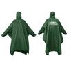 Longsinger Reusable Rain Poncho with Adjustable Hood and Armrests for Outdoor and Men and Army Green Waterproof, Lightweight, Hiking, Fishing,