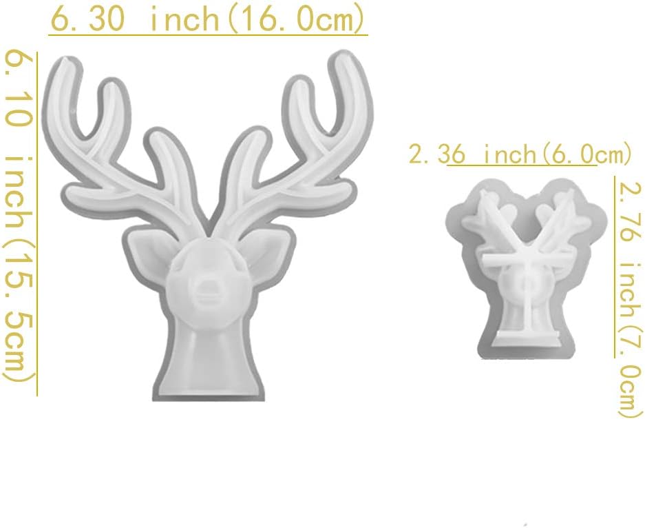 

2pieces Christmas Antler Silicone Mold DIY Epoxy Gel Mold For Creative Ornaments Silicone Molds