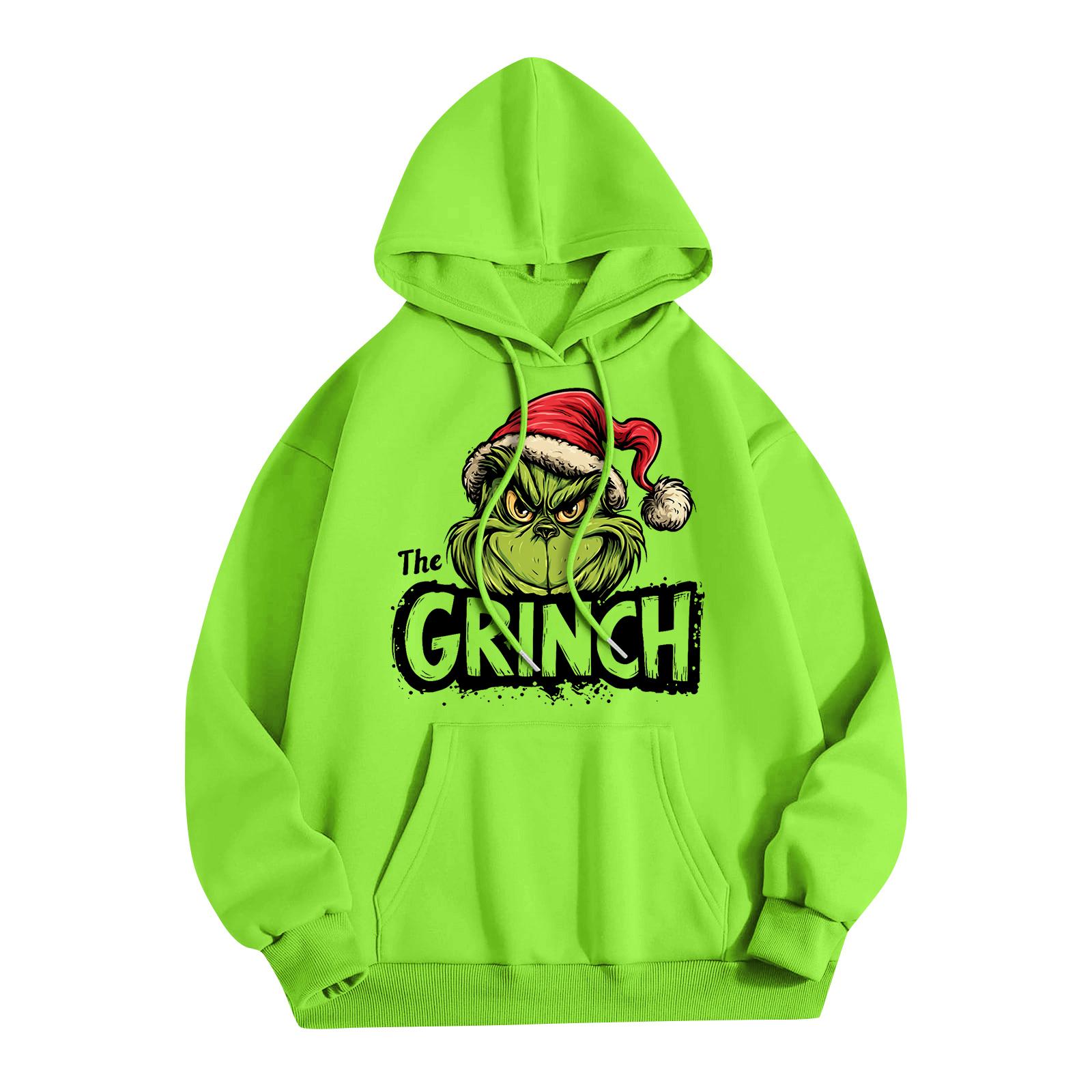 

Women s Fashion Christmas Printed Casual Hooded Sweatshirt With Pockets M зелёный