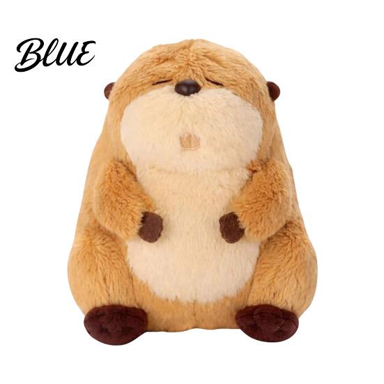 Round Plush Toy Small Soft Cute Cartoon Beaver Doll Stuffed Animal Stress Reliever Birthday Gift for Kids Movie Fans Friends Family Material