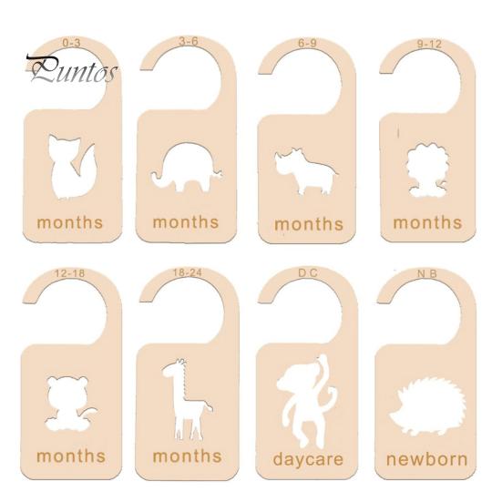 7/8 Pcs Baby Wardrobe Dividers Closet Wooden Baby Garment Size Markers Newborn To Toddler Baby Clothes Size Dividers for Daily Baby Clothes