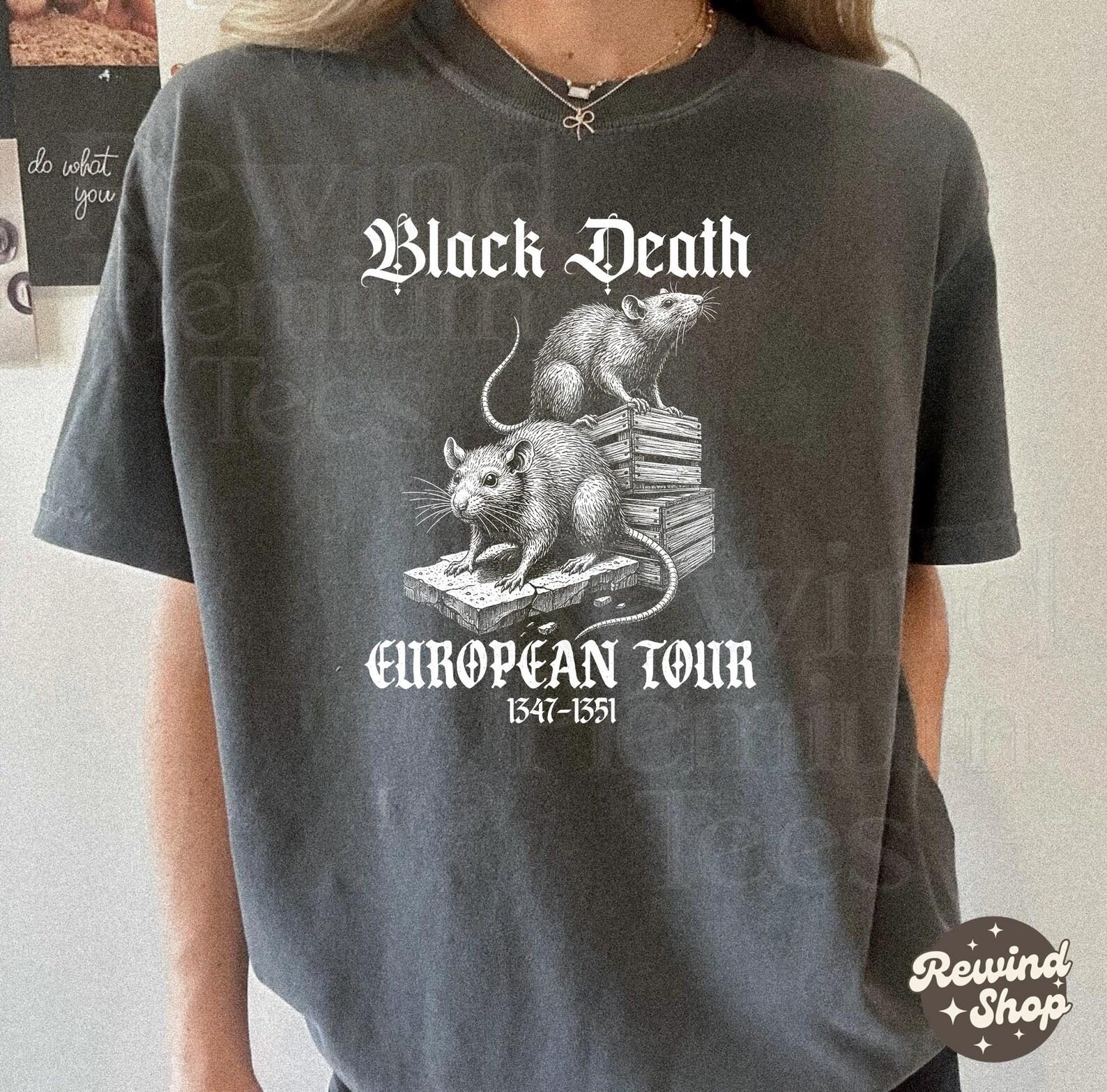 Medieval Black Death Comfort Colors Tee - Gothic Plague Rats Graphic Tee - Medieval Dark Humor M