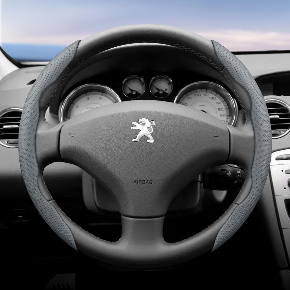 DHLWY1 Geeignet für Peugeot Atmungsaktive Löcher Lederlenkradabdeckung Segmentiertes Schnellverschluss-Design Rutschfest Langlebig 206 208 3008 308 207 307