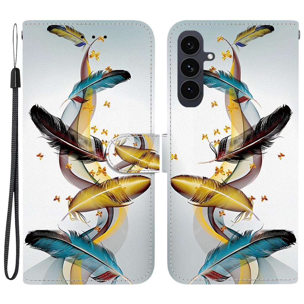 For Samsung Galaxy S25 FE Case Pattern Printing Leather Flip Wallet Phone Cover with Lanyard