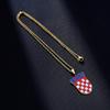 Croatia Map Pendant Necklace Fashionable Croatian Flag Neckchains Adjustable Ethnic Collarbone Chains Couple Jewelry