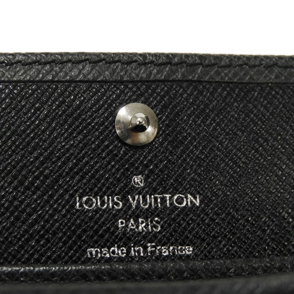 Used 12564 Porte Monnaie Boite M30382 7943 LV Logo Embossed Charcoal Gray Black Coin Pocket Taiga Ardoise Men's from