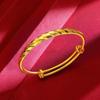 Gold-Plated Starry Dragon & Phoenix Push-Pull Women's Bangle - Non-Fading, High-End Jewelry