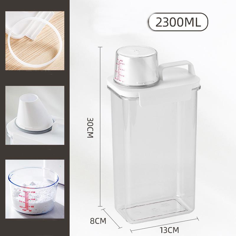 1100/1800/2300 ml nachfüllbarer Waschmittelspender, leerer Tank für Pulverweichmacher, Bleichmittel, Vorratsbehälter mit Etiketten