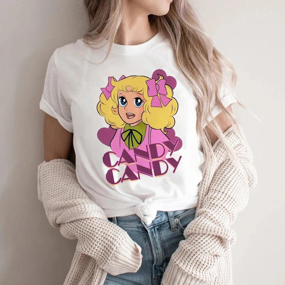 2026 Candy Cartoon Print Streetwear T-shirt Harajuku Clothes Fashion T Shirt Short Sleeve Summer Tee Casual Female O-Neck Top