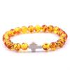 Unisex Agate & Natural Stone Pine Cross Bracelet