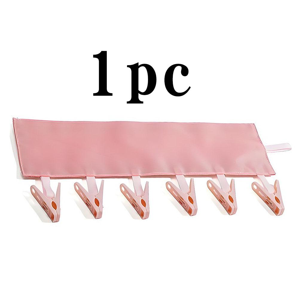 Tragbarer Faltbarer Reisebügel, Faltbare Stoff-Badezimmer-Wäscheklammern, Stanzfreier Selbstklebender Hängeclip Aufbewahrungsgestell