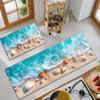 Wave Shell Printed Long Carpet Nordic Style Long Anti Slip Carpet Ocean Elements Living Room Dining Room Rug