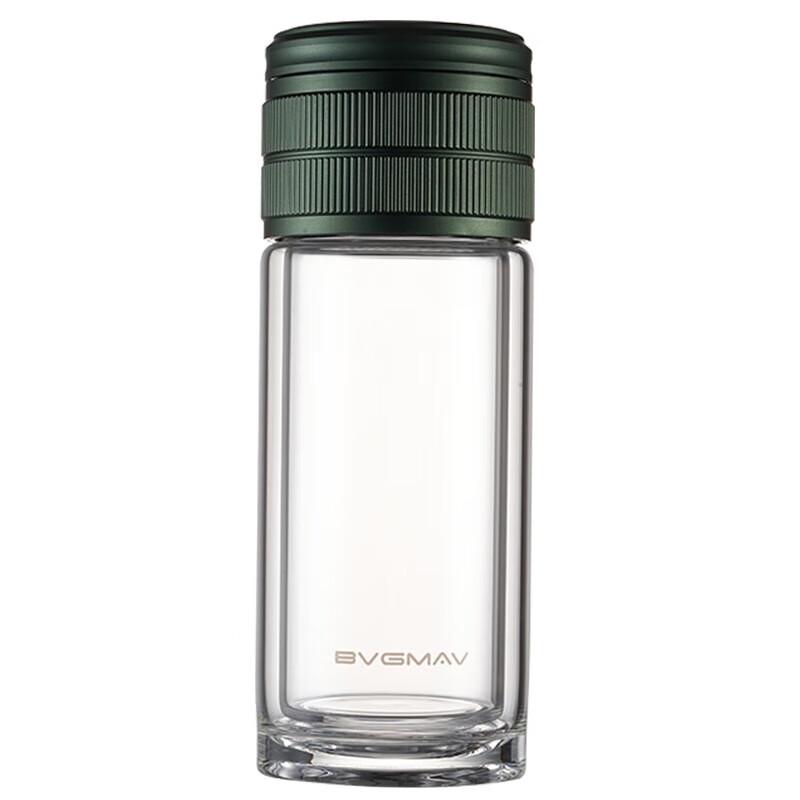 BVGMAV 380ml Double-Walled Tea Infuser Glass Mug