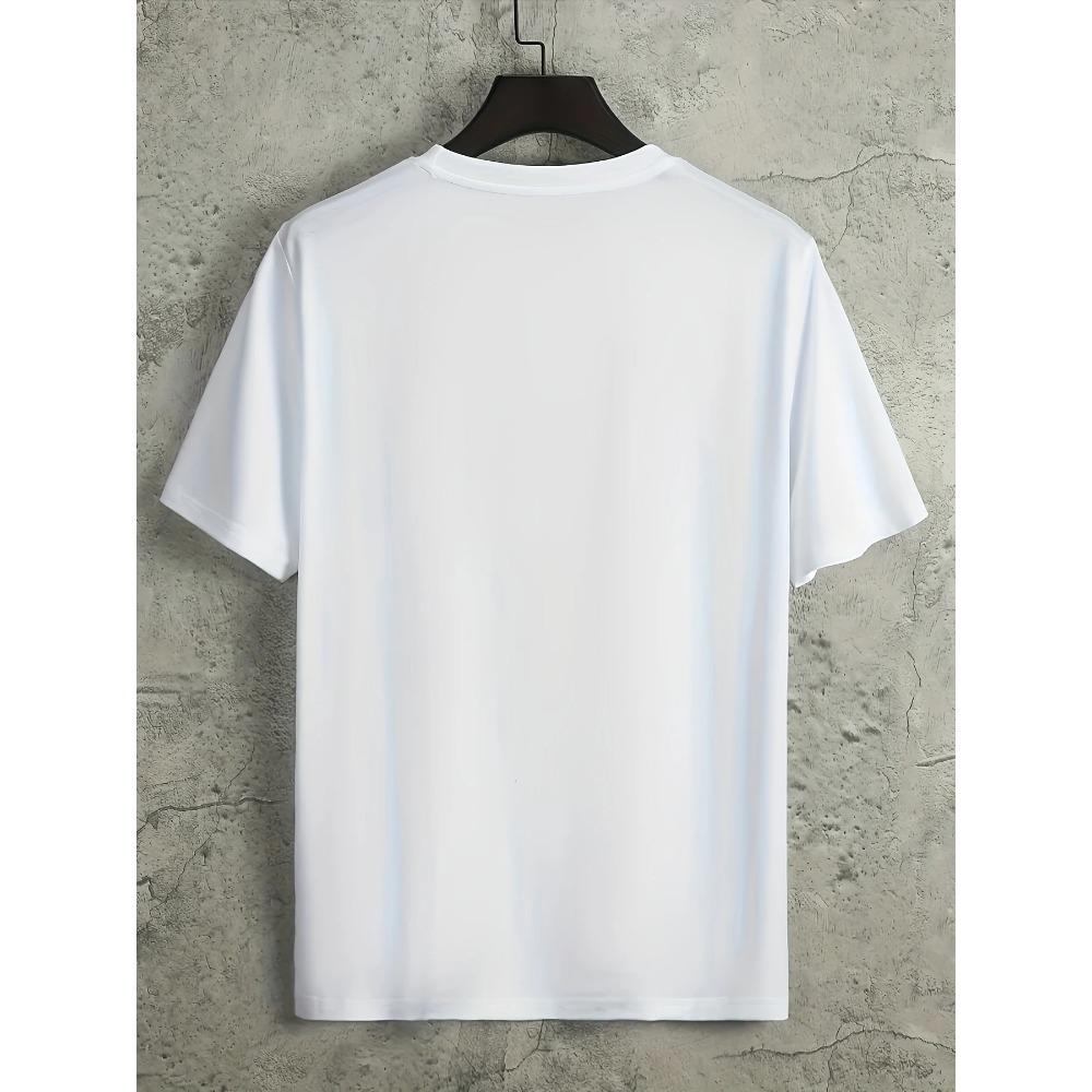Men's Summer Loose Size 100% Cotton California Print Slim Fit Casual Round Neck Short Sleeve T-shirt Top