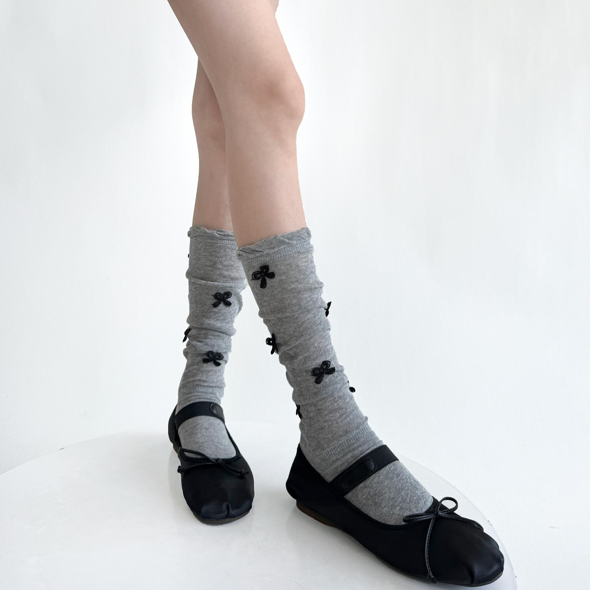 

Женские чулки JK Lolita Kawaii Bow, милые гольфы для девочек, женские чулки в балетном стиле, однотонные свободные длинные носки, чулки