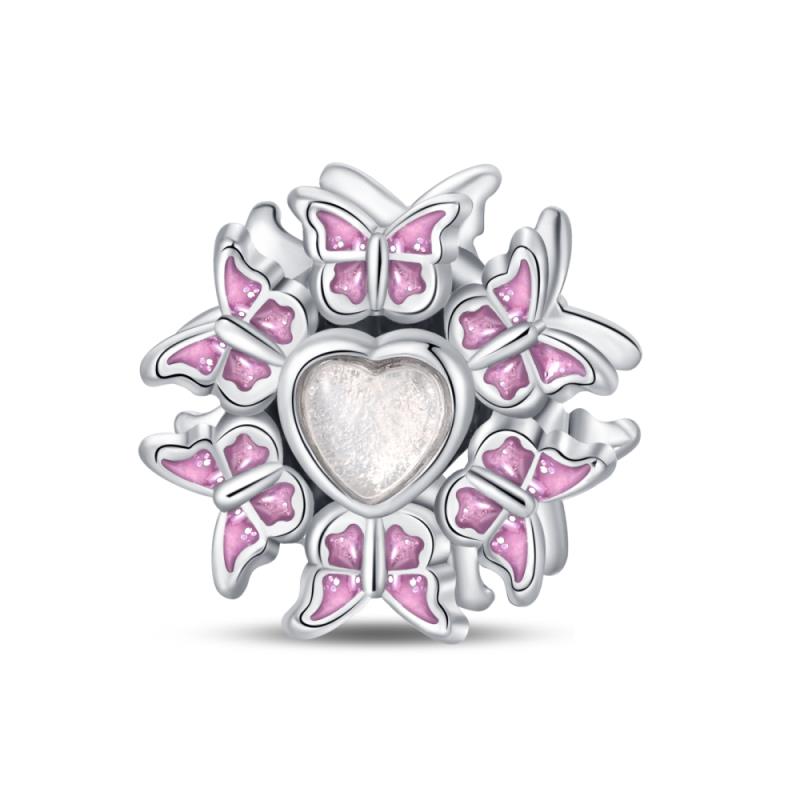 Copper Art Flower Shiny Zircon Series Charms Spacer Beads Suitable For Pan Original Bracelet Diy Party Jewelry