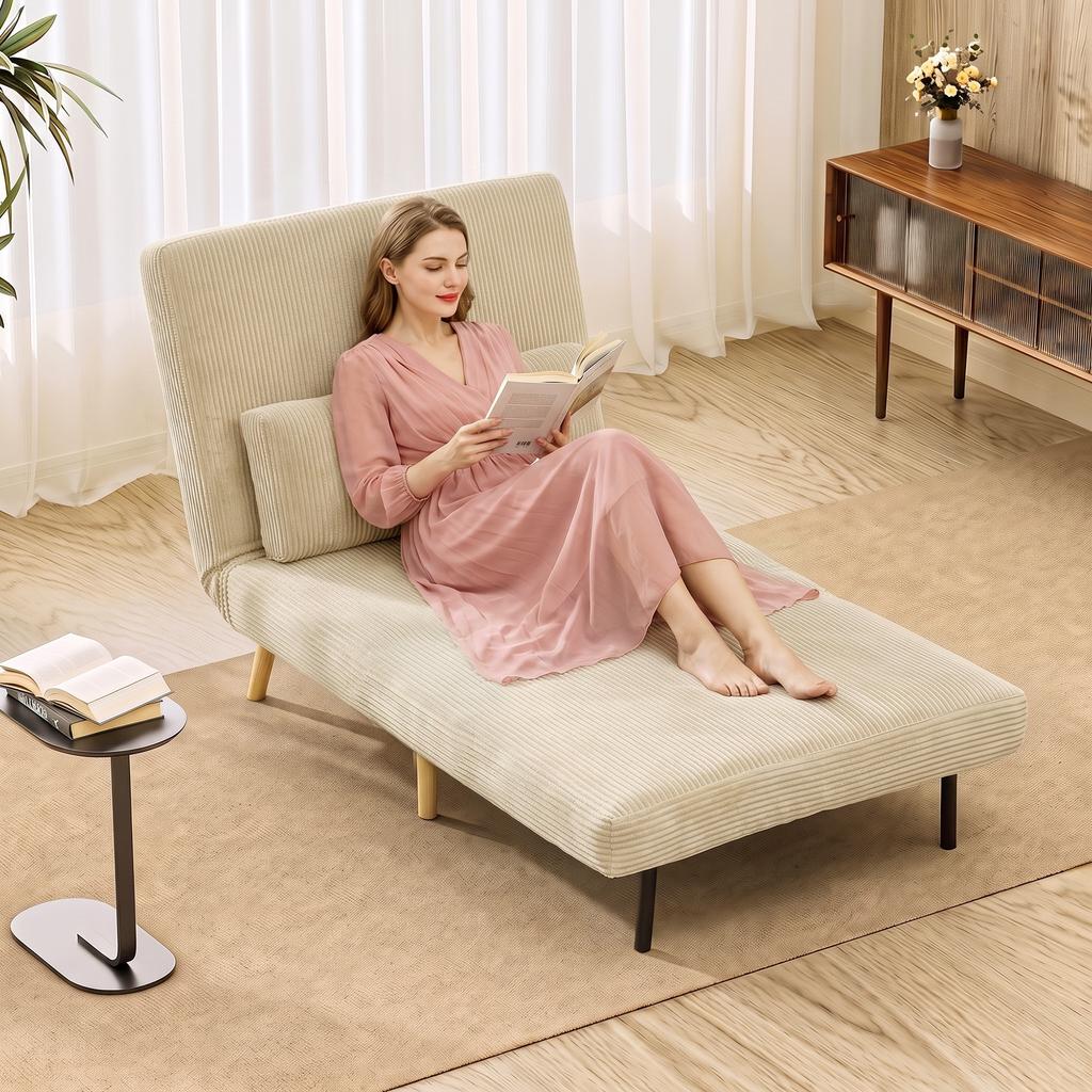 Schlafsessel 3 in 1 Schlafsofa with bed function, 90x190cm Beige