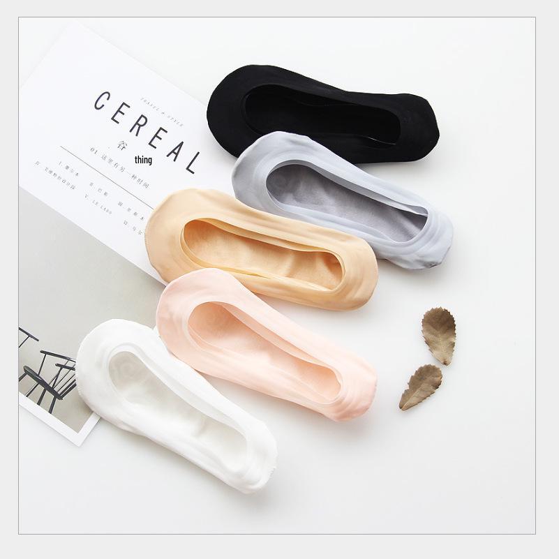 Premium Ice Silk No-Show Socks - Seamless, Non-Slip Silicone, Women's One Circle Design