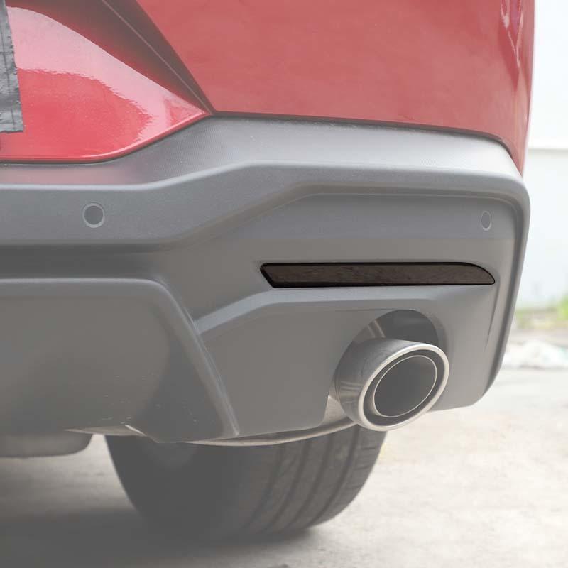 Auto-Dekorationsabdeckungen für Nebelschlussleuchten, ABS-Dekoration für Ford Mustang ab 2024, Außenzubehör, gesmokt, schwarz