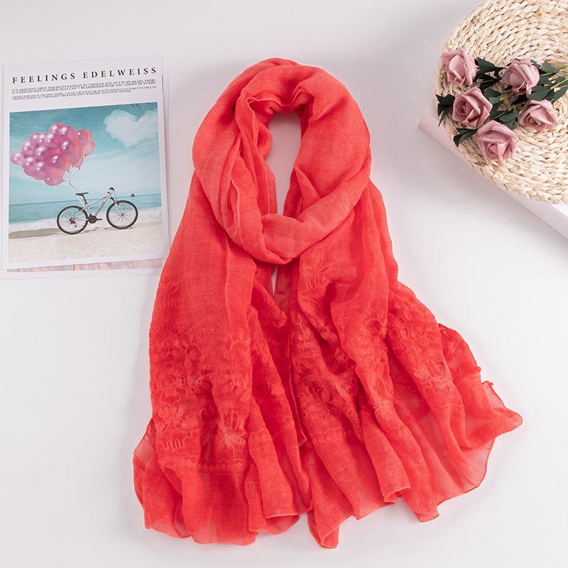 

Женский универсальный вышитый шарф 200*95 см, длинная шаль 200*95