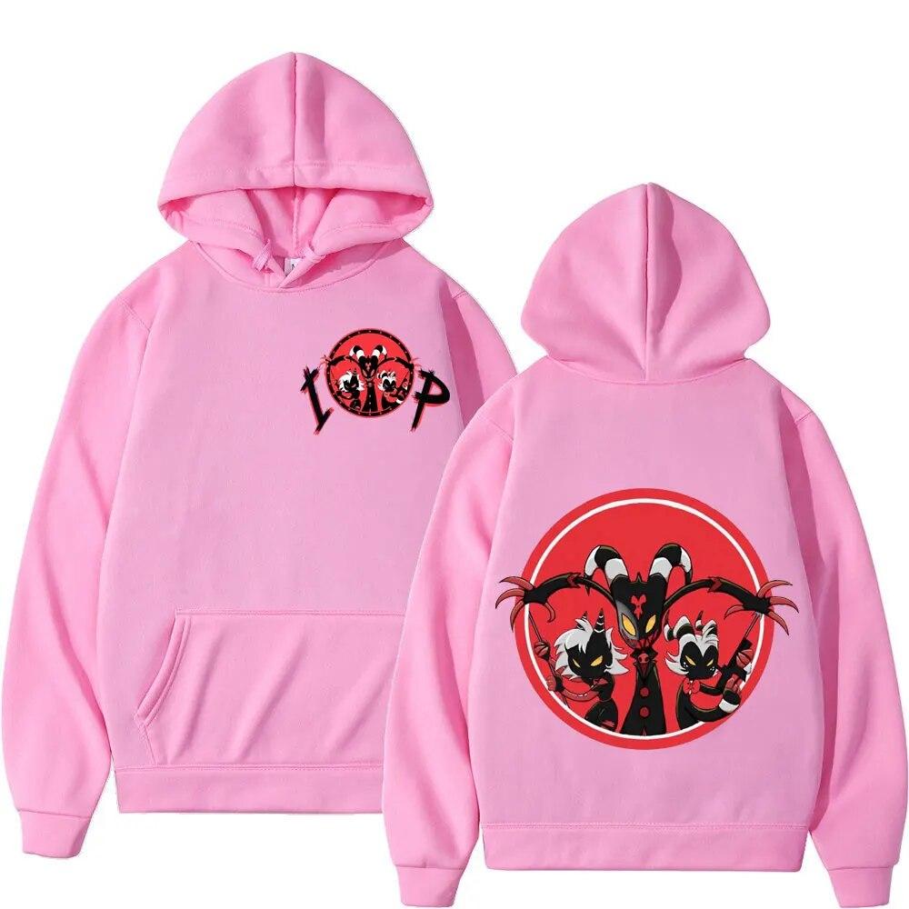 Žhavé anime Helluva Boss Grafická Mikina Unisex Ženy Móda Kreslené Mikiny s kapucí Gotické Vintage Oversized Pulovry Streetwear