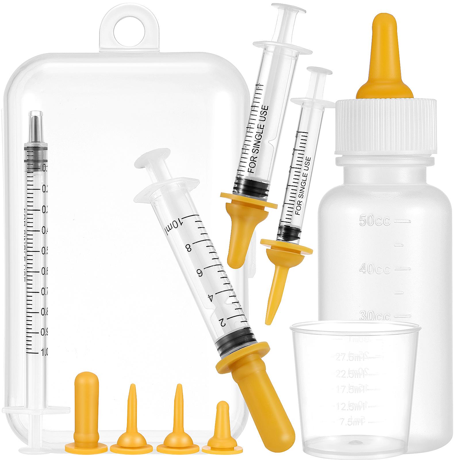 

1 set Yellow Nipple Needle Tube Kitten Feeding Kit Puppy Milk Bottles Newborn Pet Nursing Supplies Small Animal Nursing Bottle XXL