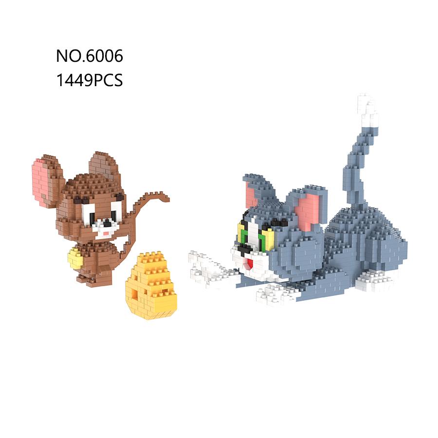 

Adorable Cat Mouse Activity Brick Playthings Micro Mini Construction Blocks Anime Figure Cartoon Playthings DIY Assembly Bricks Children Gifts No box
