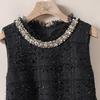 Sisiboshe Women's Beaded Round Neck A-Line Vest Dress