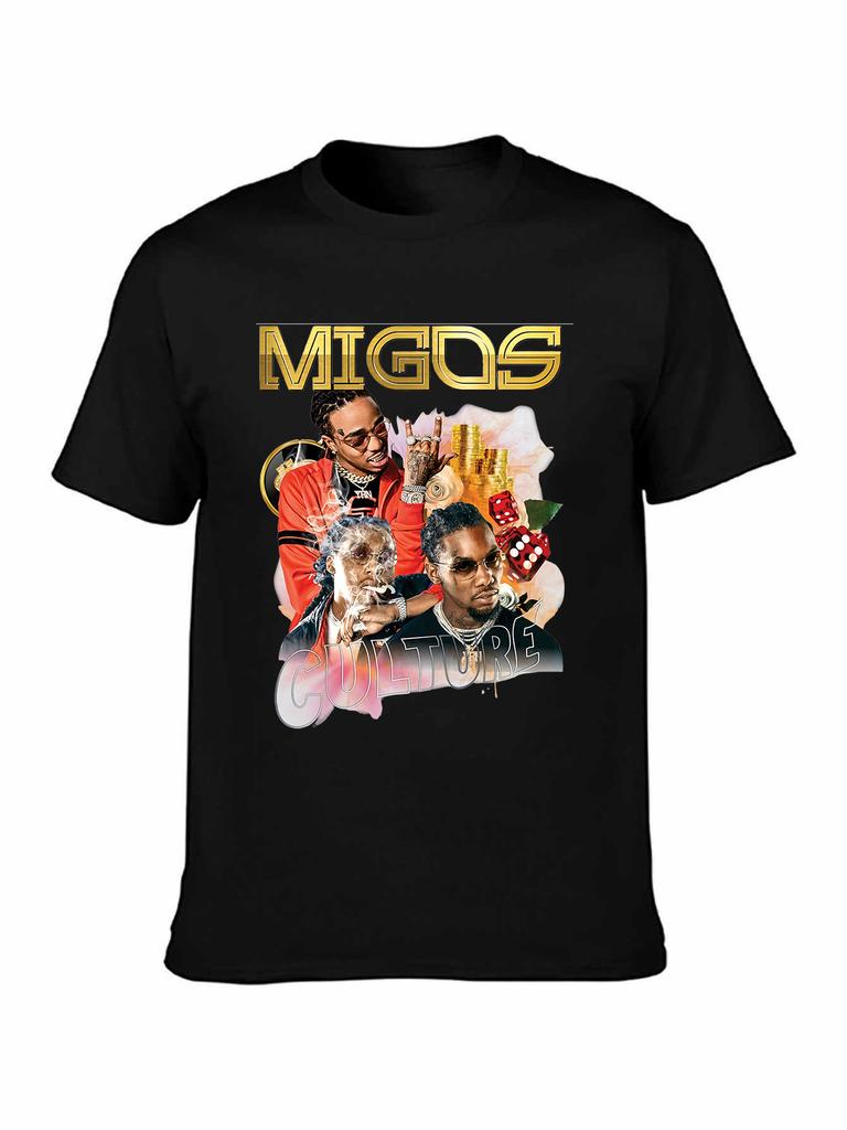 Migos Culture Guldtrykt T-shirt