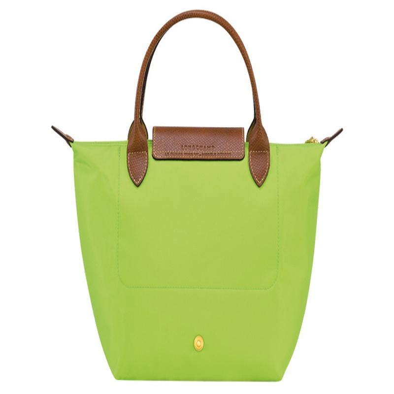 Longchamp Le Pliage 23 snap button zipper closure short handle cowhide canvas dumpling bag handbag small size women's green 1621089355