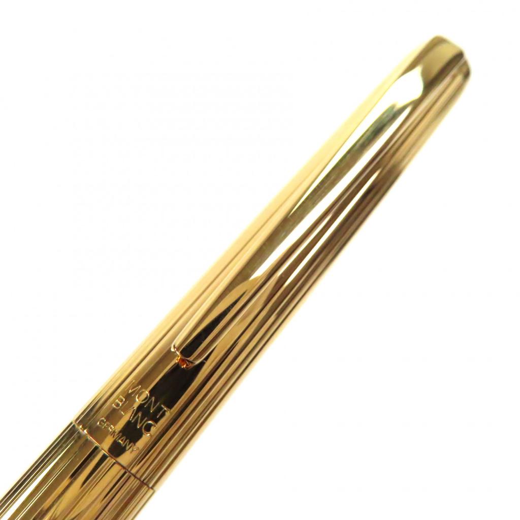 Excellent MONTBLANC Fountain Pen Noblesse Stripe Gold 14K Mens Used