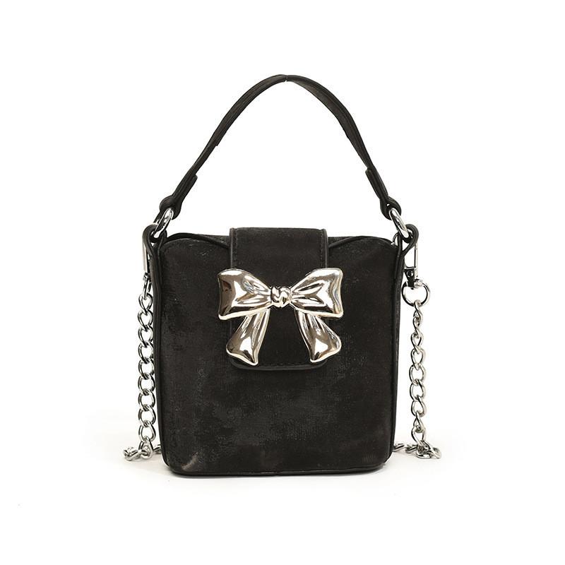 

Stylish Korean Mini Shoulder Bag For Kids With Adorable Bow Design In Multiple Colors чёрный