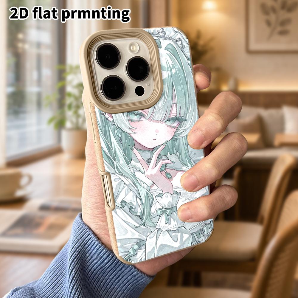 Phone Case: Lambskin 2D Flat Samsung Galaxy A34 A35 M05 M06 S20 S22 S21 FE Plus 5G Protective Case, Twin Tailed Girl, Christmas and Halloween Gift