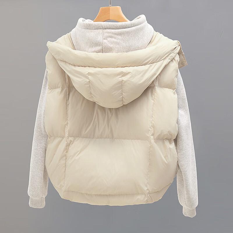 Women's Hooded 90% Down Loose Warm Vest
