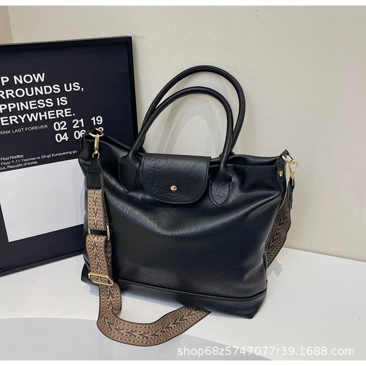 Large bag women's large-capacity handbag bag women's 2025 new retro tote bag Korean version crossbody commuter bag