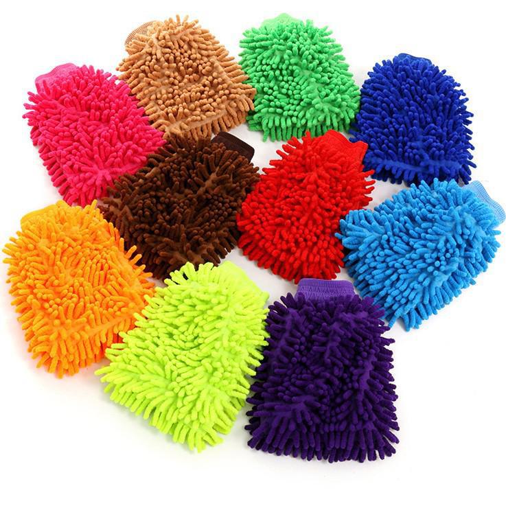 Chenille dobbeltsidige bilvaskhansker - Coral Caterpillar rengjøringsverktøy