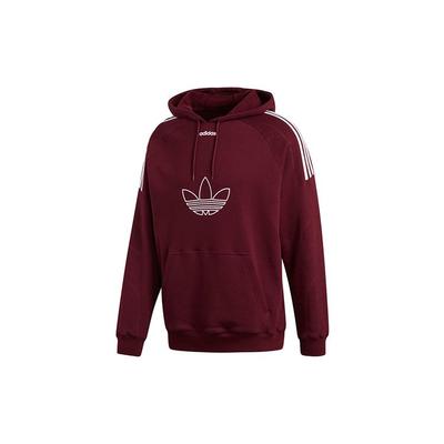Originals Trefoil Flock Casual Sports Hoodie Men Tops Burgundy DU8114