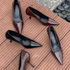 Fashion 2025 Designer Vintage Women Mary Jane Shoes Fashion Shallow Pointed Toe Shoes Concise High Heels Shoes