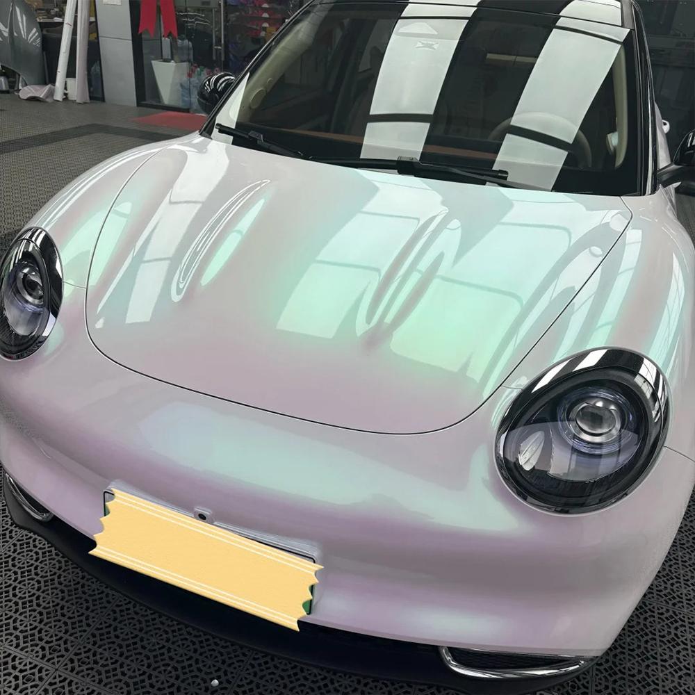 

Car Sticker Glossy Aurora White Auto Vinyl Wrapping Film Color Change Vinyl Film PVC PET Bubble Free Car Accessories Auto Decals 10x152cm