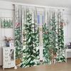 2pcs Watercolor Winter Forest Printed Curtains, Designed for Light Filtering, Quality Material, Ideal for Christmas Home Window