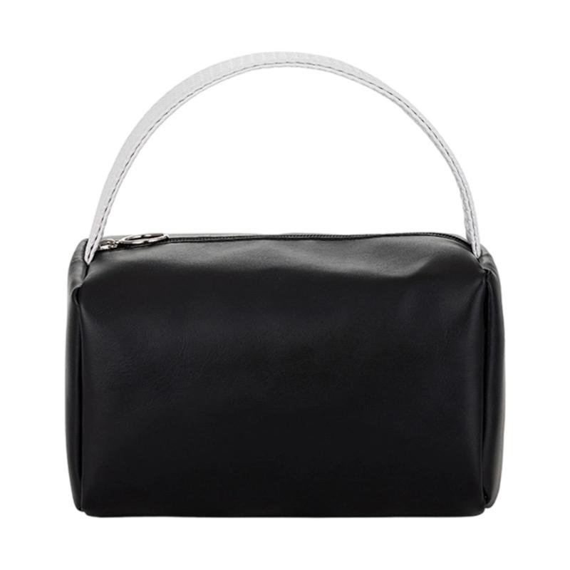

Leakproof PU Makeup Bag Large Capacity Portable Cosmetic Organizers for Trip Gym Beach чорний