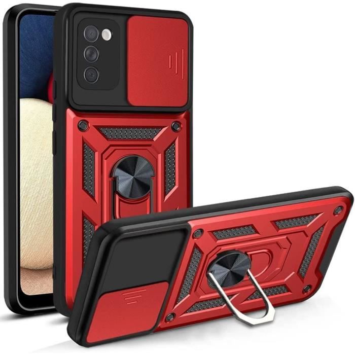 Coque de Protection - PROSHOP - pour Samsung A02S - Rigide - Mat - Support Anneau
