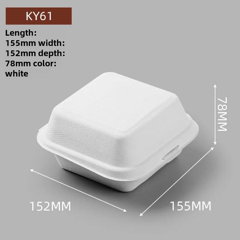 

50 шт./лот разлагаемая пищевая коробка гамбургская коробка из целлюлозы сахарного тростника материал защита окружающей среды одноразовый пищевой контейнер оптовая продажа