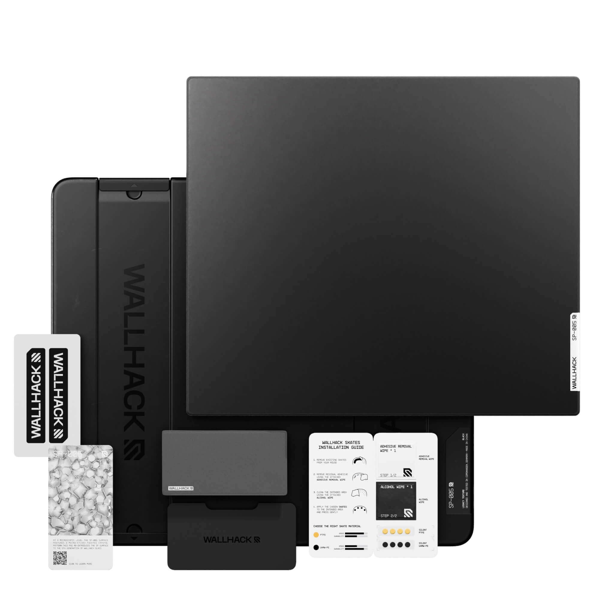 Wallhack SkyPAD Стеклянная Коврик для Мыши SP-005 Большой Черный Игровой Коврик для Мыши для Контроля Скорости Баланса Ультратонкий Прочный Нескользящий Портативный